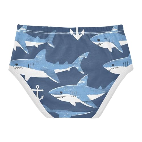 Wusikd Sharks Girls' Underwear Cotton White Anchors Girls Briefs Soft Toddler Underwear 2T2