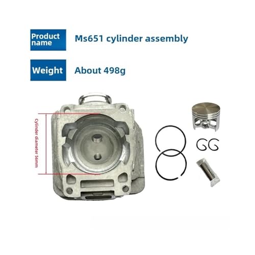 Kit Cylindre Piston 56 mm pour MS651 Résoudre Perte Compression Pièce 1144 020 1201 - 5