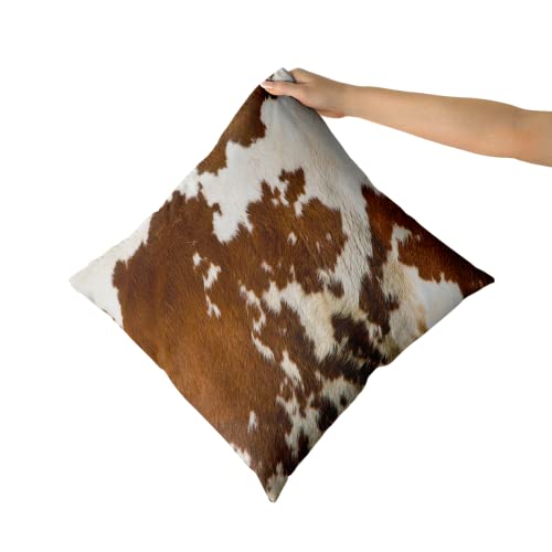 Kawani Western Cow Print Pillow Cases 18X18 Set Of 2 Brown Cowhide Pillow Covers Soft Decorative Animal Throw Pillow Covers Gifts For Friends Lovers For Bed Couch Sofa Living Room Holiday Decor #TOP3