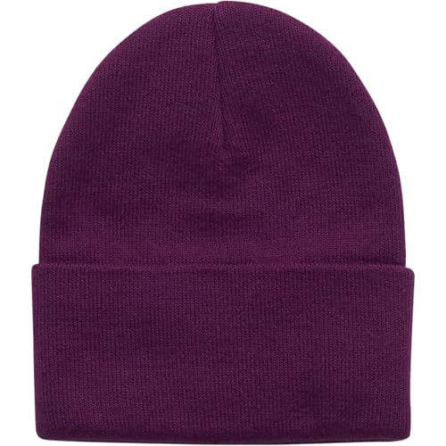 Image of Carhartt Unisex Baby Knit Beanie Cuff Hat, Plum Caspia,One Size