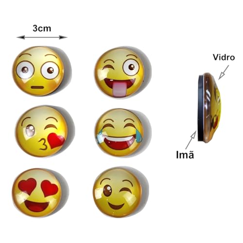 Planejador Mensal Magnético para Geladeira, 6 Emoticons, Apagador com Imã, 4 Canetas, Marcação de Ta