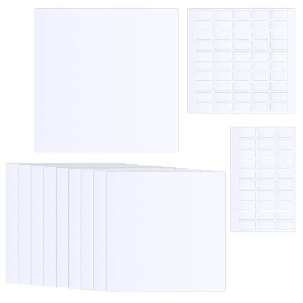 SUPERFINDINGS 10 Sheets Blank Wall Hole Cover 7.87 Inch Plastic Cover Plate Square Ceiling Flat Blank Plate with 80Pcs Double Faced Adhesive Tape for Ceilings or Wall