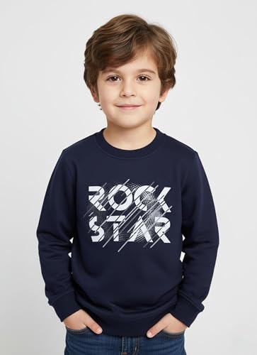 Image of Mack Jonney Boys Printed Fleece Sweatshirt - Warm Winter Pullover for Kids -M5367
