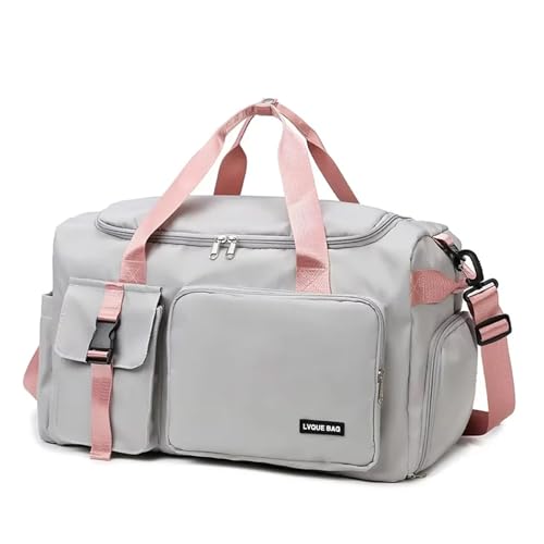 Women Travel Duffle Bag Travel Backpack Mulit-functional Outdoor Sports Gym Fitness Weekender Handbag Overnight Carry on Men Bag(Grey)