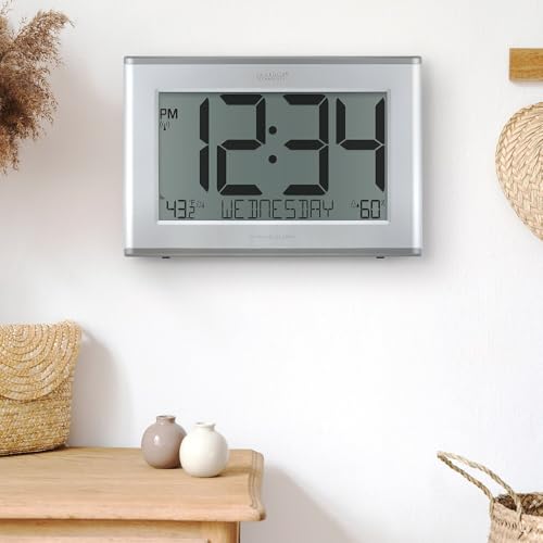 Horloge atomique extra large avec température extérieure précise - 7