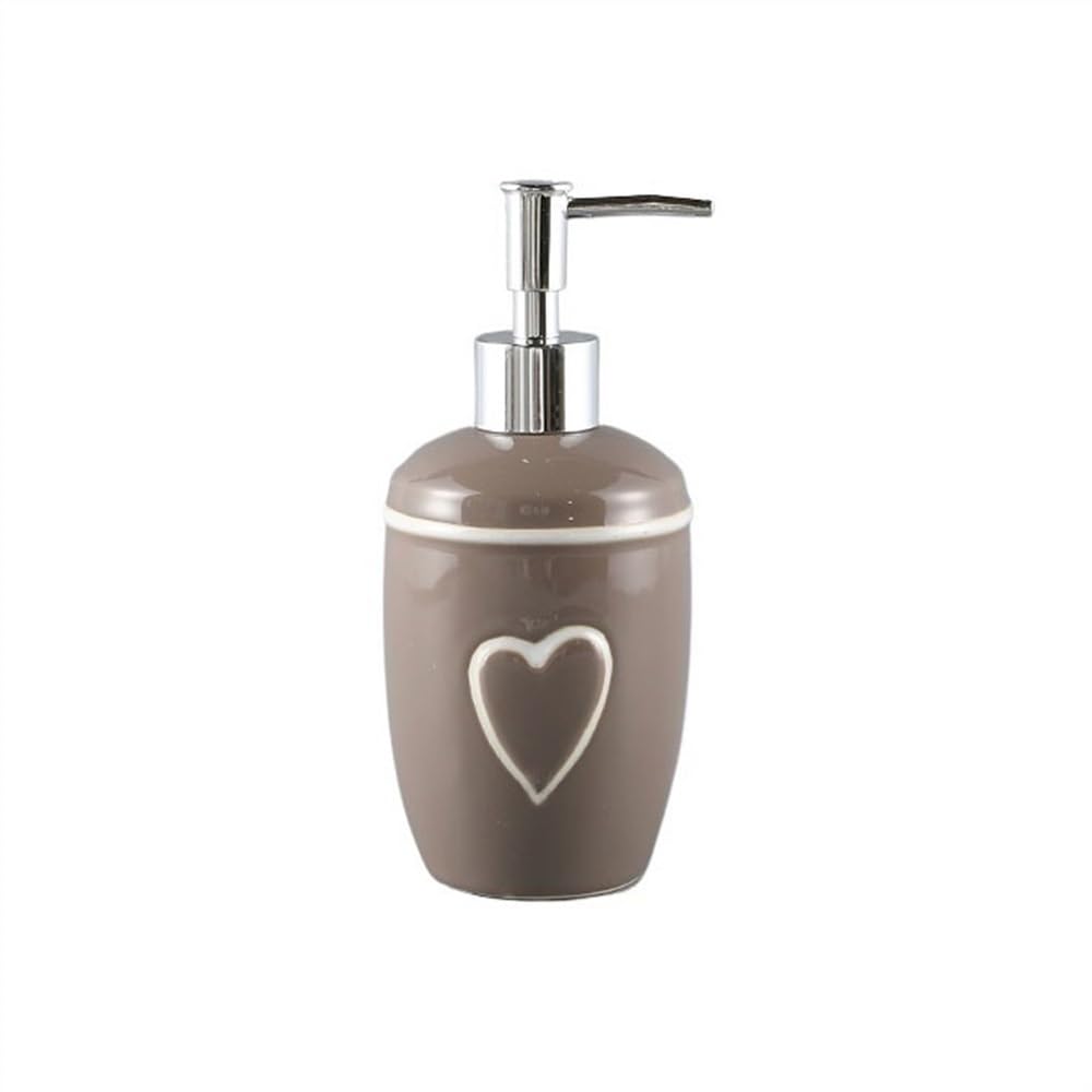 Cyairong-22 Bruin Soap Dispenser Ceramic Dispenser Bottle Hotel Shampoo Empty Press Soap 410Ml Home Shower Gel(Bruin)