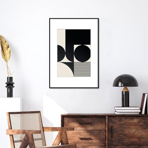 Image of Homso A1 Poster Frame in Black, Metal Thin Board A1 Frame with Acrylic Plexiglass for Pictures A2 with Mat or 23.4x33.1 without Mat for Horizontal and Vertical