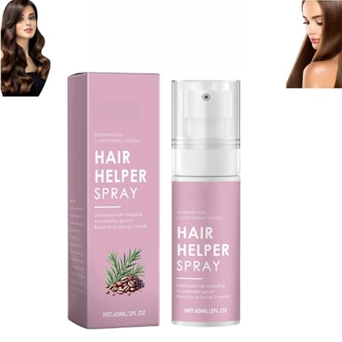 Spray para el crecimiento del cabello, suero para el crecimiento del cabello con cafeína, biotina y aceite de ricino, cabello más abundante, reparación natural del cabello debilitado (1 pcs)