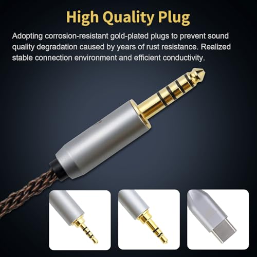 Convertidor de conector de auriculares de 4,4 mm okcsc en cobre de 8 núcleos OFC 5
