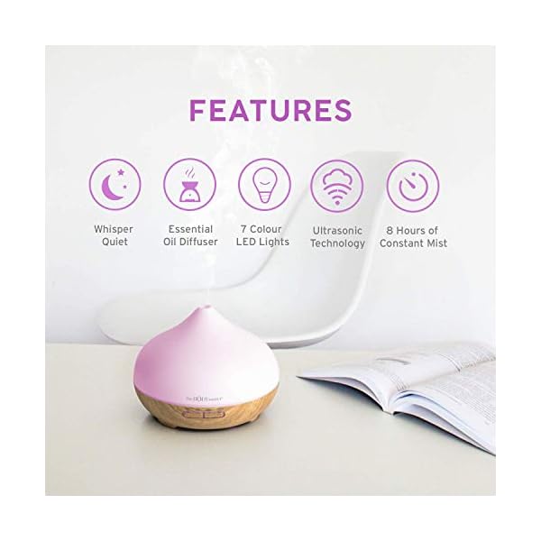 The Body Source® Aroma Diffuser for Essential Oils with 7 Colour LED Lights (300ml) - Image 3