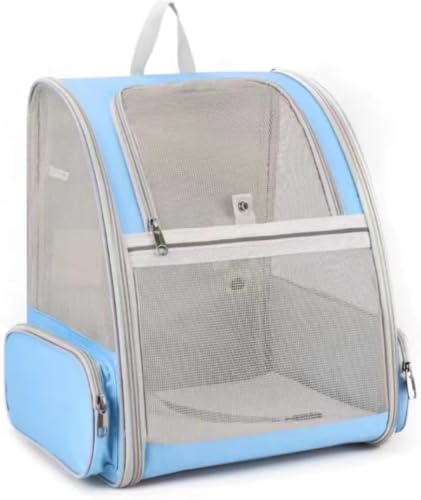 Sefoemut ペット用品 キャリーバッグ ペット用ベビーカー ペットバッグ 猫犬用 折りたたみ 小型犬 グルーミング 旅行 軽量 防災 通院 避難 大容量 お出かけ 猫用品 メッシュリュック (ブルー)