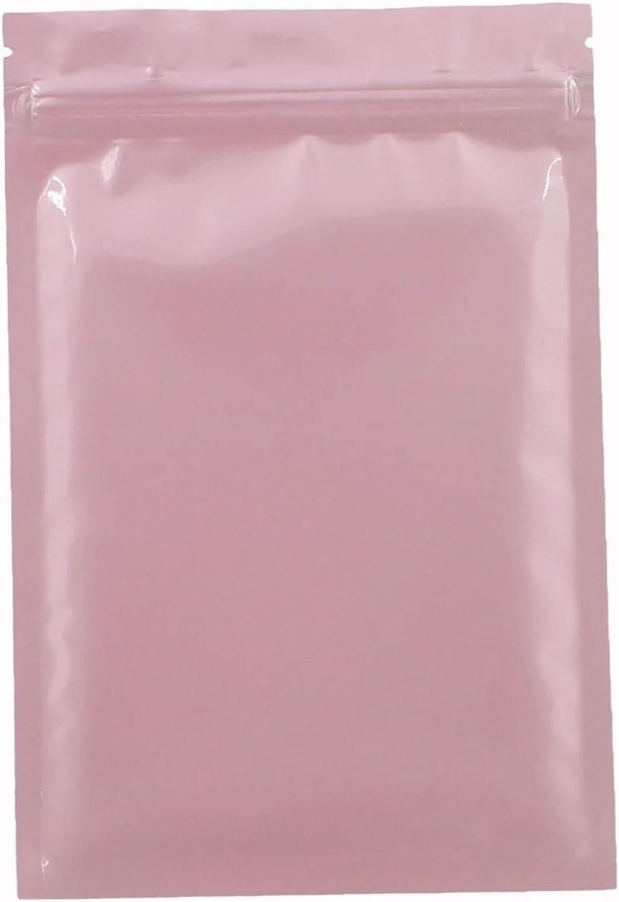 Mylar Zip Lock Bags, Storage Mylar Ziplock Bags Multicolor Multiple Sizes(Glossy Pink,15x22cm)