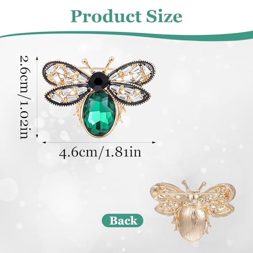 Image of Mabor Colorful Rhinestone Crystal Bee Brooch Pin Vintage Bee Lapel Pin for Women Retro Cute Insect Animal Collar Pin Jewelry Gift for Women Clothing Accessories