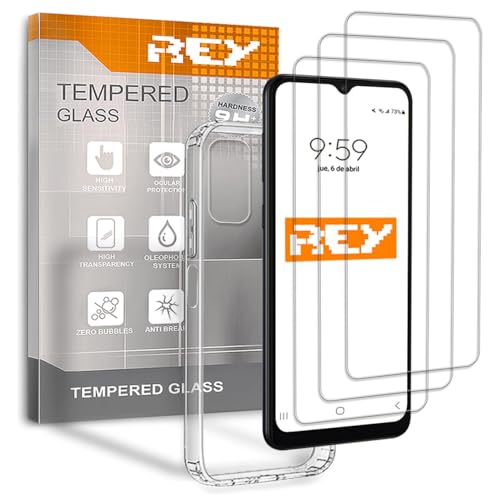 REY 3X Protector de Pantalla y Funda para ZTE BLADE A72 4G - ZTE BLADE V40 VITA, Cristal Vidrio Templado y Silicona TPU de Alta Resistencia