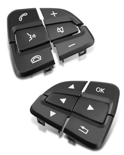 Steering Wheel Buttons Replacement Fit for Mercedes Benz GLS GLE W166/A W176/B W246/CLA W117/CLS W218/GLA W156/SL W231/ SLC W172, 12 Buttons (Black)