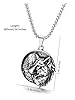 PiercingJak Herren Halskette mit Münze Anhänger Wolf Wikinger Kette Edelstahl Nordische Talisman Schmuck Amulett Geburtstag Geschenk für Männer Freunde Partner #3