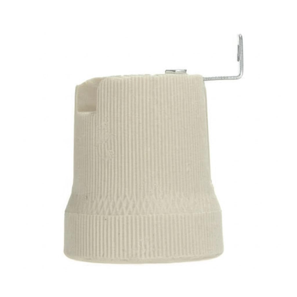 E27 Ceramic Batten Holder, Vintage Lamp Holder with Mounting Bracket Kit, Retro Pendant Light Fitting, Screw Socket Adapter for E27 Light Bulbs