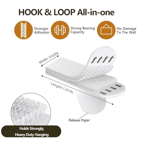 YOKRWO Small Picture Hanging Strips Heavy Duty,20-Pairs(40 Pcs),Sticky Hangers for Walls, Poster Hangers,Picture Hanging Kit Without Nails Refill Adhesive Poster Strips