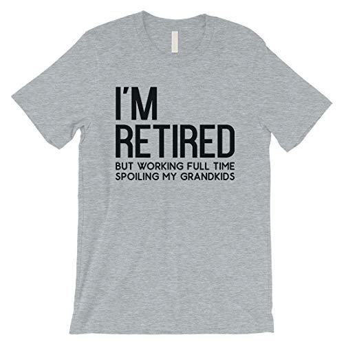 I'm Retired Cute Shirt for Grandfather Cute Tee Christmas Gifts for Grandpa, Grey, Large