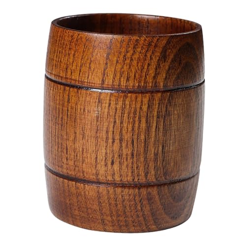 Taza de madera de 325ml con diseño de barril para café y agua 2
