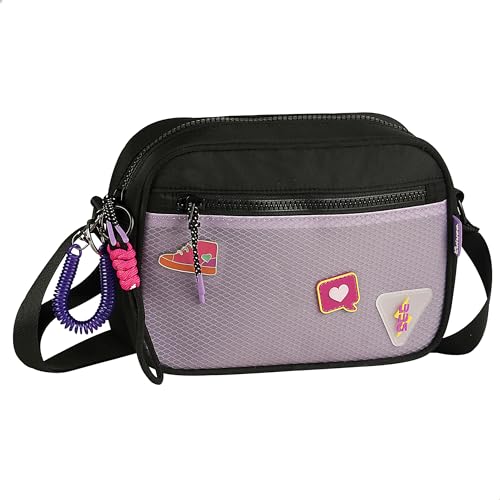 Bolsa Luluca Tiracolo Menina Juvenil Nylon (Preto)