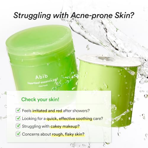 Image of Abib Heartleaf Essence Pad Clear Touch 70 Pads 8.45 fl oz | Soothing Toner Pads for Acne-Prone Skin with Succinic Acid, Niacinamide, Gentle Exfoliation, Korean Skin Care (New /Refillable)