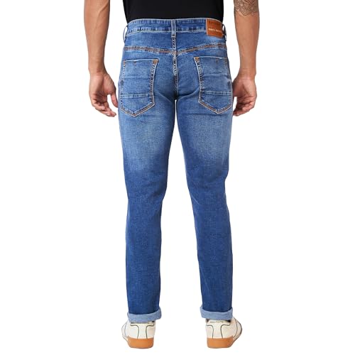 Image of Spykar Men's Kano Slim Fit Mid-Rise Jeans (Ankle Length)