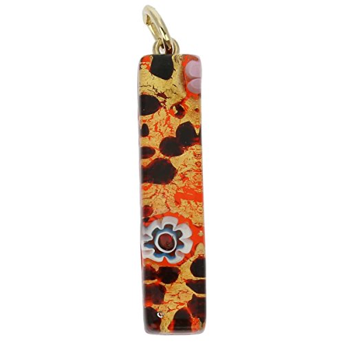 Pendentif bâton Glass Of Venice : l'art authentique du millefiori doré