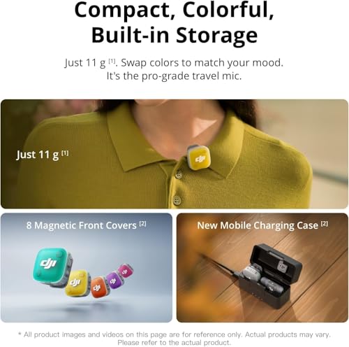 Image of DJI Mic Mini 2 Wireless Microphone, 2 TX + 1 RX with Charging Case, 400m Transmission, 48h Battery, Noise Cancelling Feature