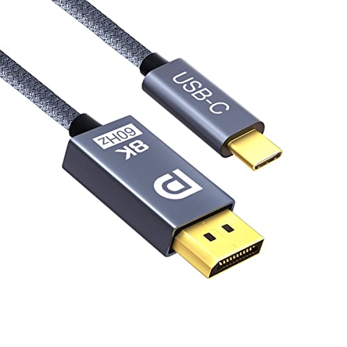 QCEs USB C to DisplayPort 1.4 Cable 10Ft, Type C to DP Cable 8K@60Hz 4K@144Hz 2K@240Hz Compatible...