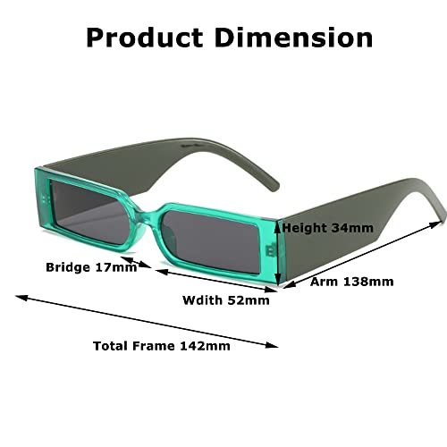Image of 90s Retro Sunglasses Trendy Plastic Frame Small Rectangle Sunglasses Unisex Eyewear AZ9548