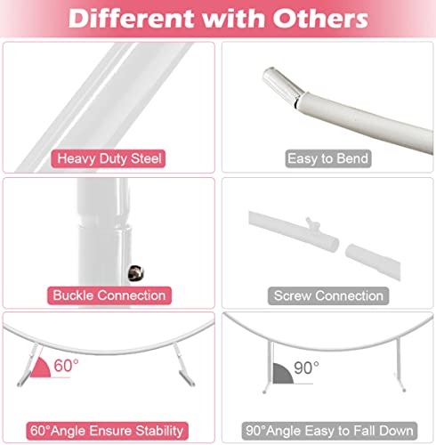 Queension Extra Large Wedding Arch For Ceremony 7 Ft, Metal Balloon Arches Backdrop Stand With Metal Base For Party Supplies, Outdoor Garden Trellis For Climbing Plant, Round Frame, White #TOP2