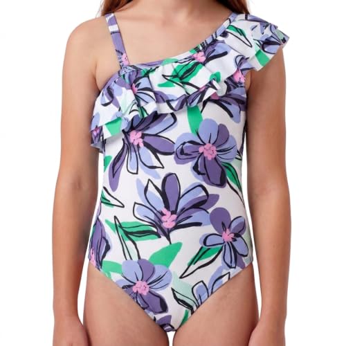Image of Kanu Surf Girls Morgan Floral Ruffle 1-Shoulder 1-piece Swimsuit