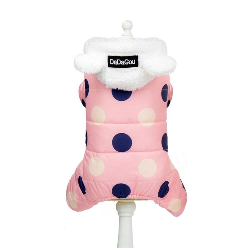 Combinaison chien chaud hiver contre le froid M | Manteau coton rose
