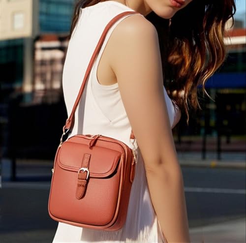 Vintage Leather Look Crossbody Bag for Women, Anti Theft Shoulder Bag with 10 Card Slots & Adjustable Strap (Multi Colors) 6