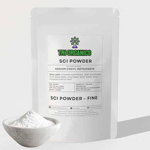 Image of SCI Powder, 100g | Sodium Cocyl Isethionate | Baby Shampoos, Mild Shampoos, Soap bars, Body wash, DIY personal care products, Mild surfactant, EXCELLENT FOAMING - 100gms