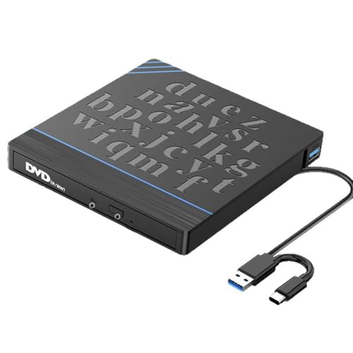 jebyltd Unidad De Disco Externa Delgada Grabadora Discos Concentradores Multifunción USB3.0 Tipo C para PC Computadora Portátil Instalación Copias Seguridad Concentradores USB con Lector Tarjetas