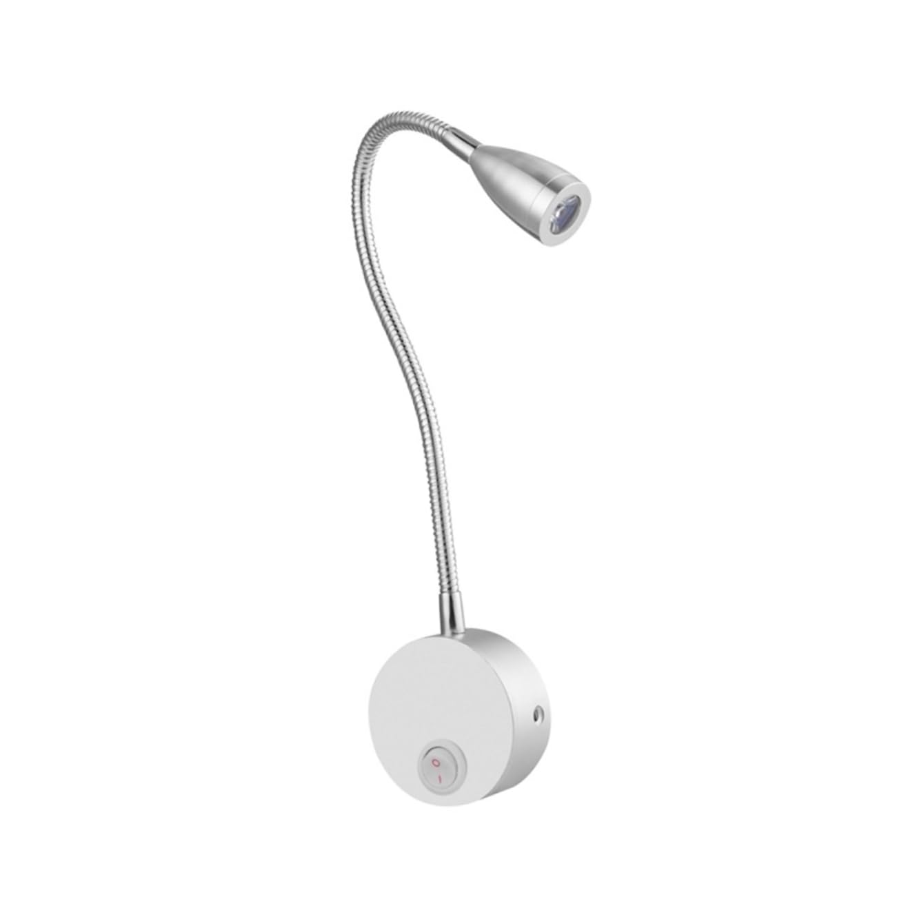 Homoyoyo 3W LED Bedside Reading Light Flexible Wall Lamp for Bedroom Indoor Lighting Brushed Silver Light for Nightstand Headboard Use
