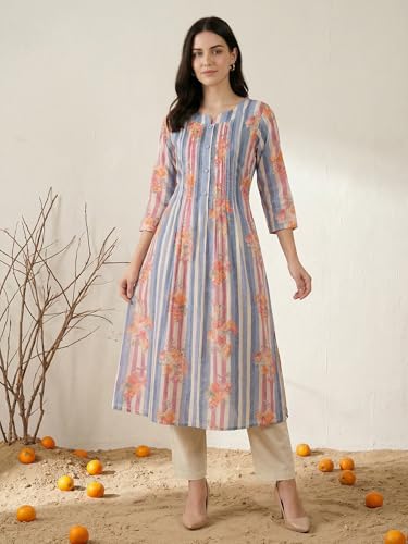 Image of INDO ERA Women's Cotton Ethnic Co-Ord Set | Kurta Pant Set | Stylish Cotton Suit Set for Women,10126 | Cord Set For Women Cotton |