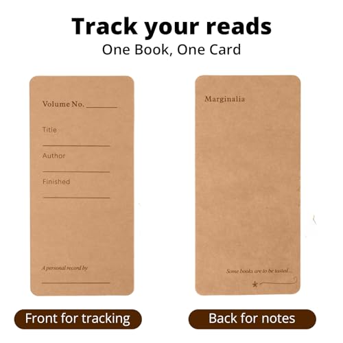 50pcs Kraft Paper Bookmark,Book Tracker Reading Log Bulk Bookmarks Graduation Gifts for Book Lovers, Students, Teachers Back-to-School Supplier — view 2