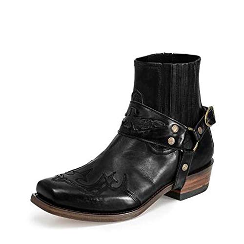 GJHYJK Stivali Corti Cowboy Occidentali Uomo Punta...