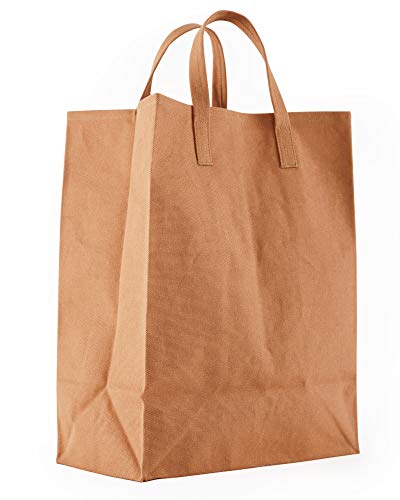 BAGGU Canvas Reusable Market Tote, Grocery or Lunch Bag, Recycled Pecan