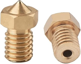 APAAZO 5 Or 12PCS E3DV6 Threaded Nozzle Brass 0.2 0.3 0.4 0.5 0.6 0.8 1.0mm Compatible With 1.75 Or 3.0mm Filament V5 V6 Hotend Extruder 3D (Color : 5PCS for 3.0mm, Size : 0.6mm)