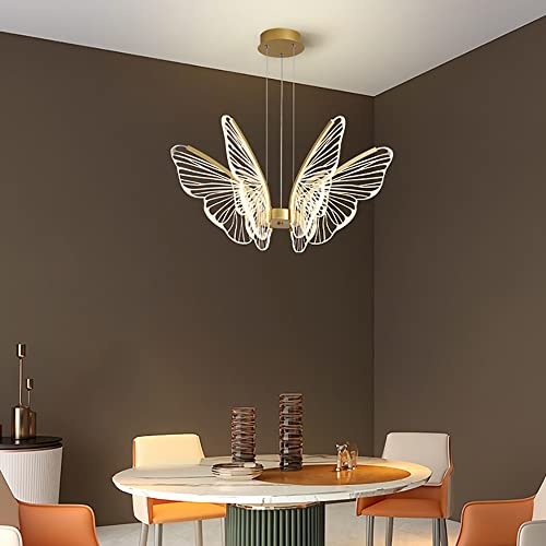 Aeyee Butterfly Chandelier Modern Led Ceiling Pendant Light With Remote Control, Dimmable Hanging Light For Dining Room Bedroom, 6 Lights #TOP3