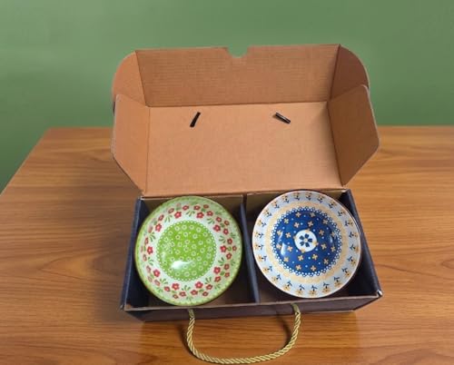 Image of Colorful Ceramic bowls, Multipurpose Premium Serving Bowls Set for Rice, Dal, Fruits, Salad cereal, fruit, ice-cream or snack Porcelain Bowl for Kitchen decor Gift Set (multicolor, PACK OF 2)