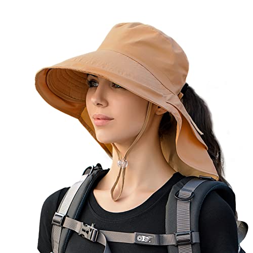 Sun Hats For Women Hiking Fishing Hat For Men Wide Brim Hat With Large Neck Flap Sun Protection Hats For Men And Women #TOP17