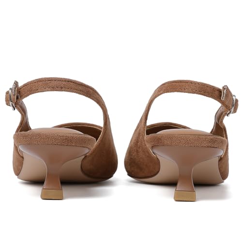 Mostrin Slingback Kitten Heels for Women Pointed Closed Toe Heels Low Pumps Shoes for Party Work Office4