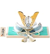 Amazon | 五月人形 コンパクト 兜 陶器 ミニサイズ 染絵出世兜(白藍