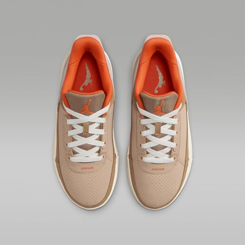 Jordan DAY1 EO Big Kids' Shoes (FQ1306-200, Dark Driftwood/Rattan/Hemp/Brilliant Orange) Size 44