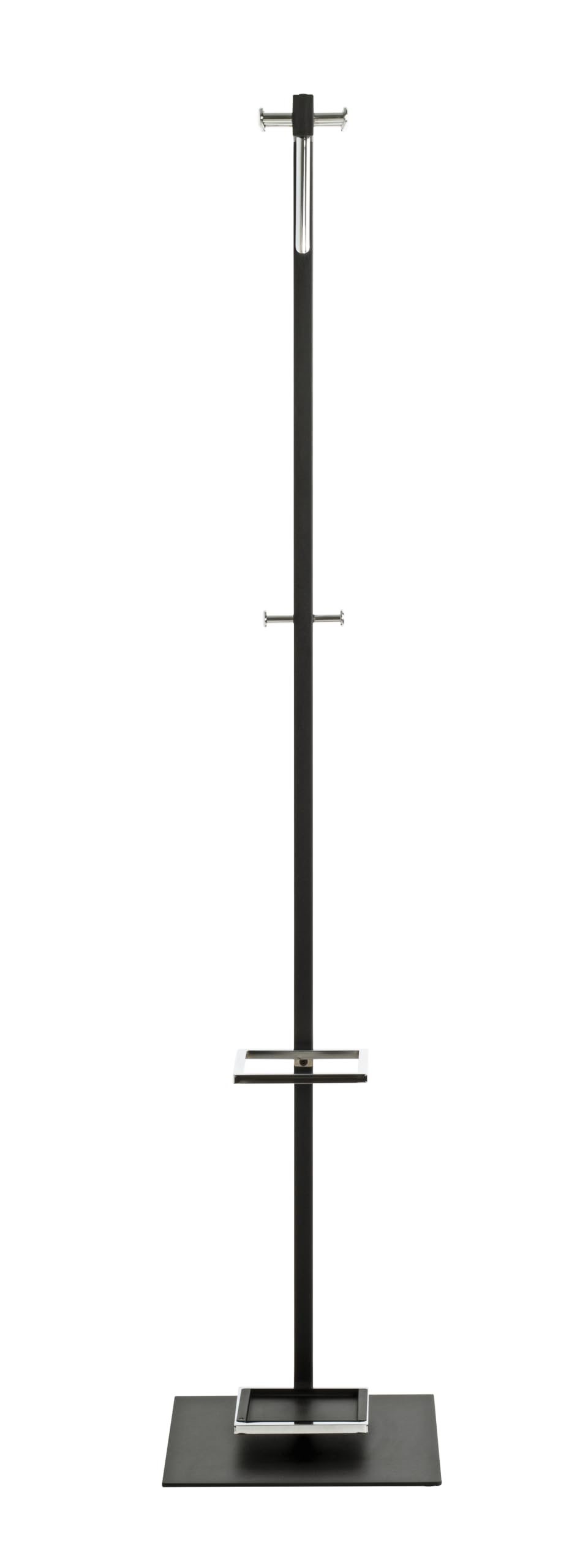 HAKU Garderobenständer Chrom, schwarz, Metall Mantelständer - Maße: B 35 x H 175 x T 41 cm, Style: Modern